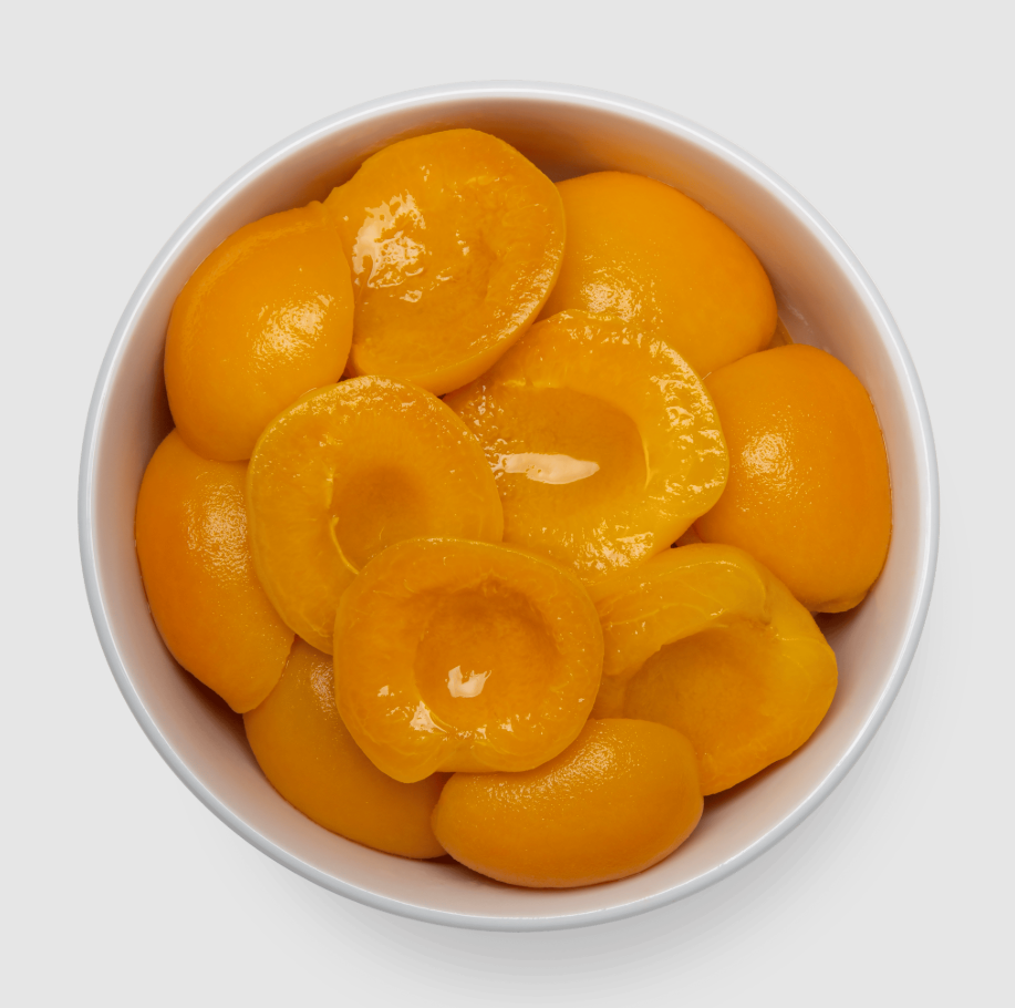 Duraznos en mitades