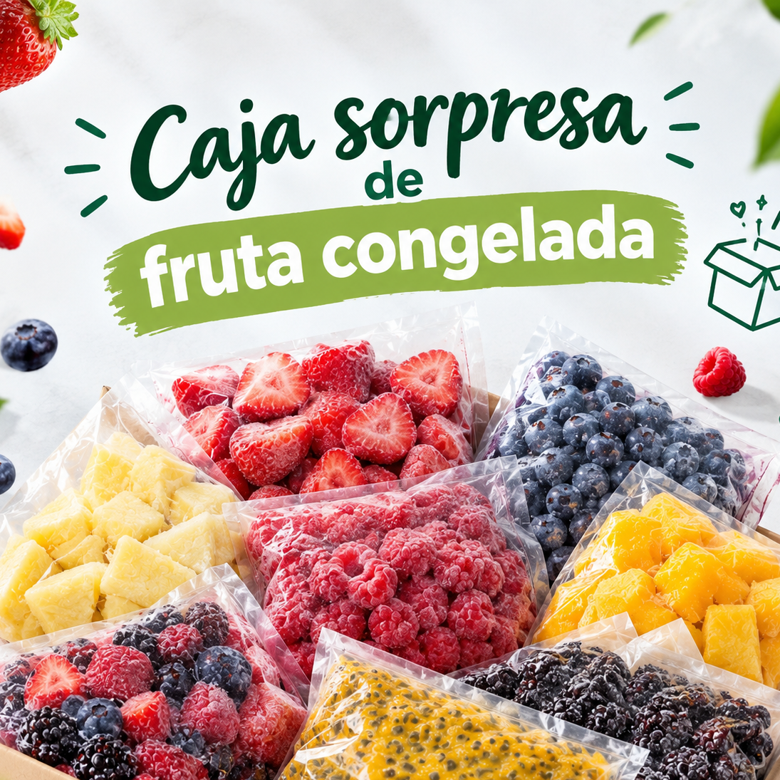 Fruta Congelada Surtida 5 kg – Caja Sorpresa con Descuento